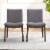Valentine Mid-Century Modern Light Gray Fabric Dining Chair Set of 2 Perspective: top