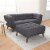 Allen Mid-Century Modern Ottoman Fabric in Dark Gray Perspective: top