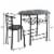 Gymax 3 Piece Dining Set Home Kitchen Furniture Table and 2 Chairs Black Perspective: top