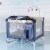 Costway Foldable Baby Crib Playpen Playard Pack Travel Infant Bassinet Bed Music Gray Perspective: top