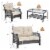 Costway 4PCS Patio Wicker Furniture Set Loveseat Sofa Coffee Table W/ Cushion Perspective: top