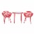 LeisureMod Devon Modern Glass Top Aluminum Base Outdoor 31.1  Bistro Red Table Perspective: top