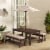 KidKraft Outdoor Children's Table & Bench Set w/ Cushions & Umbrella-Oatmeal & White Stripes Perspective: top