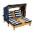 KidKraft Wooden Double Chaise Lounge for Kids Ages 3 to 8, Navy and White Perspective: top