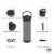 Zak! Designs Ebony Durable Plastic Liberty Manual Straw Bottle Perspective: top
