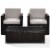 3 Piece Outdoor Seating Set With Gray Cushions - Two Outdoor Chairs & Glass Top Table Perspective: top