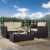 3 Piece Outdoor Wicker Seating Set With Sand Cushions - Loveseat, Chair & Glass Top Table Perspective: top