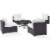 Biscayne Upholstery 5 Piece Wicker Patio Fire Pit Set in White-Crosley Perspective: top