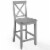 Crosley 24  Solid Wood X-Back Counter Stool in Gray (Set of 2) Perspective: top