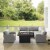 Crosley Bradenton 5 Piece Wicker Sectional Set with Fire Table in Gray Perspective: top