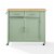 Crosley Furniture Savannah Wood Top Drop Leaf Kitchen Island/Cart in Mint Green Perspective: top