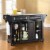 Crosley Alexandria Stainless Steel Top Kitchen Island in Black Finish Perspective: top
