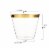 9 oz. Clear with Metallic Gold Rim Round Disposable Plastic Cups (240 Cups) Perspective: top