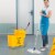 5 Gallon Mini Press Mop Bucket with Wringer 20L Rolling Cart Yellow Perspective: top