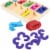 Wooden Numbers for Learning Games, Educational Tool (Rainbow Colors, 50 Pieces) Perspective: top