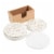 Juvale 6 Pack Round Wood Coasters with Holder, White Floral Design, 3.8 Inches Diameter Perspective: top