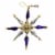 Santa Land Diamond Brite Burst Set / 3 Glass Beaded Ornament Star Retro 21R1060 Perspective: top