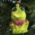 Holiday Ornament Retro Frog Glass Christmas Bow Tie Flowers Go4393 Perspective: top
