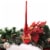 Inge Glas Shiny Red Twisted Lines Finial Tree Topper Glitter Stripe 21205T021 Perspective: top
