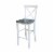 30  Round Wood Bar Height Table With 2 X-back Stools in White/Heather Gray Perspective: top