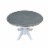 30 in. Round Top Wood Pedestal Dining Table in White/Heather Gray Perspective: top