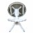 30 in. Round Top Pedestal Counter Height Wood Dining Table in White/Heather Gray Perspective: top