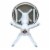 30 in. Round Top Pedestal Bar Height Wood Dining Table in White/Heather Gray Perspective: top