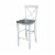 36  Round Wood Bar Height Table With 2 X-back Stools in White/Heather Gray Perspective: top
