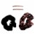 Black Print Barrette & Scrunchie Set Perspective: top