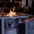 Endless Summer Outdoor Fire Pit Table with Faux Marble Finish, White Glass Perspective: top