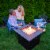 Endless Summer Charles 30 Inch Square Outdoor UV Printed LP Gas Fire Pit Table Perspective: top
