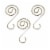 Old World Christmas S Hooks Silver Metal Spiral Ornament Hanger 14105. Perspective: top