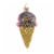 Old World Christmas Neapolitan Ice Cream Cone Glass Ornament Sugar Cone 32509 Perspective: top