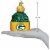 Old World Christmas Green Bay Packers Beanie Ornament For Christmas Tree Perspective: top