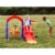 TR LAYNE Indoor/Outdoor Kids 4 Function Slide, Baby Swing & Basketball Hoop Combo. Perspective: top