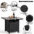 Costway 30'' Square Propane Gas Fire Pit Table Ceramic Tabletop 50,000 BTU with Cover Perspective: top