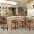Costway Set of 4 24'' Swivel Bar Stool Leather Padded Dining Kitchen Pub Chair Backless Perspective: top