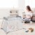 Costway Portable Baby Playpen Playard Lightweight w/ Travel Bag For Newborn Toddler Gray/Pink Perspective: top