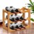Costway 3-Tier Rubber Wood Wine Rack 12 Bottles Wine Display Holder Tabletop Bar Kitchen Perspective: top