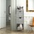 Costway Bathroom Wooden Floor Cabinet Multifunction Storage Rack Stand Organizer Gray Perspective: top