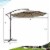 Costway 10FT Patio Offset Hanging Umbrella Easy Tilt Adjustment 8 Ribs Backyard Tan Perspective: top