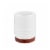 VCNY Home Ceramic Bathroom Accessory Set - White/Wood Perspective: top