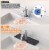 Silicone Faucet Mat Kitchen Sink Splash Guard Drain Mat 44.7X16cm Black Grey Black Perspective: top