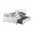 Multi utility Twin Bed With Trundle Squ Tufted Head Boards White- Saltoro Sherpi Perspective: top