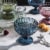 WHOLE HOUSEWARES Green Glass Ice Cream Bowls - Vintage Pressed Pattern, Set of 4 Perspective: top