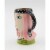 Ceramic Pink Hair Lady Cup, Home Décor, Gift for Her, Mom, Friend, or Coworker, Kitchen Décor Perspective: top