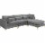 Meridian Furniture Julia Gray Velvet Modular Sectional Perspective: top