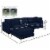 Meridian Furniture Julia Navy Velvet Modular Sectional Perspective: top