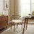 Linon Layla Wishbone Wood Chair in Brown Perspective: top