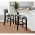 Linon Corey 30  Wood Cow Print Bar Stool in Black Perspective: top